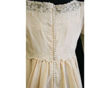 Size 8 Wedding Dress - Romantic 1960s Jane Austen Style Bridal Gown with Juliet Sleeves & Train - Priscilla of Boston - Bust 34.5 - 31809-1