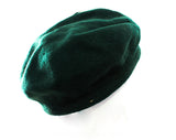 1950s Girl Scouts Child's Hat - Beret Tam Style Flat Cap with GS Logo and Ribbon Cockage - Dark Hunter Green Pink & White - 40s 50s Kangol