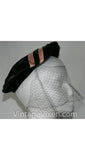 50s New Look Hat - Paris Chic 1950s Black Velvet & Pink Satin Veiled Hat - Suzy Et Paulette - Glamorous - Chapeau - Chic - Spring - 23444