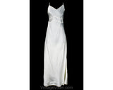 Size 4 White 1930s Full Slip - Seductive Bias Cut Satin - Authentic 30s Small Pin Up Girl Lingerie - Sexy 30's Long Negligee - Bust 32 33