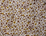XXS 1960s Juniors Suit - Brown & Khaki 60s Calico Floral Cotton Canvas Jacket Skirt - Daisy Floral Print - Mod Teen - Size 000 Waist 21.5
