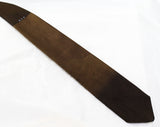 Men's 50s Skinny Tie - As Is Stage Costume Accessory - Brown Silk 1950s Necktie with Three Blue Stars - Ribbed Ombre Fades To Black