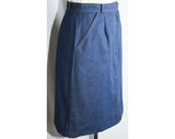 Small 1970s Denim Skirt by 'Pant-her' - Size 6 Cute 70s Dark Blue Short Skirt - 70's Casual Spring Summer Retro Classic - Waist 25.5