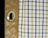 Large Bonnie Cashin 1960s Canvas Coat with Tan Leather - 60s Designer Fall Autumn Overcoat - Mustard Gold Cotton - Big Pockets - Bust 42