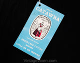 Size 8 50s Summer House Dress - 1950s Black Cotton Button-Front - Girl Next Door Tailoring with White Piping - Waist 26 - NWT Deadstock
