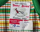 Gender Neutral 1960s Tank Top - 18 Month Toddler Shirt - Sleeveless Girl's Boy's Summer Striped Green Orange Yellow Knit - 60s 70s Deadstock
