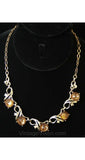 1950s Amber Rhinestone Necklace - Light Brown 1950s Elegant Jewelry - Sarah Coventry - Mid Century - Aurora Borealis - Beautiful - 38407