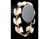 1950s Pink Plastic Chevrons Vintage Bracelet - Spring Summer 1950s Bracelet - Rockabilly Thermoset Jewelry - Femme - V Shape - 40143-1