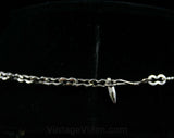 1960s Modernist Metal Parure - Necklace Bracelet and Clip Earrings - Streamlined Silver Tone Rectangles & Rhinestones - 60s NOS Deadstock