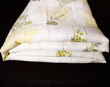 Botanical Print 1970s Fabric - 9 Yards x 37 Inches - White Cream Bronze Brown - For Drapes Pillows or Upholstery - Gold Stripe 70s Yardage