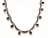 Exquisite Sterling Silver & Marcasite Necklace - Victorian Style Antique Inspired 40s 50s Beauty - Studded Teardrops and Swags - Gorgeous