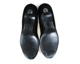 Size 5 Black Suede Shoes - Early 1950s Unworn Heels - Rounded Toe with Radiant Stitching - 5B 50's Swing Style NOS Deadstock - Sandler