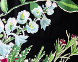 1940s Floral Chintz Fabric - 2.4 Yards x 36 Inches - Pink Blue Black Green Spring Flowers - Sweet 40s Cottage Chic - Glazed Polished Cotton