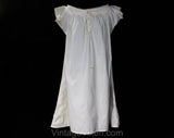 Size 12 Antique Nightgown - Charming Victorian Edwardian 1890s 1900s White Cotton Chemise - Medium Short Sleeve - All Hand Sewn - Bust 38