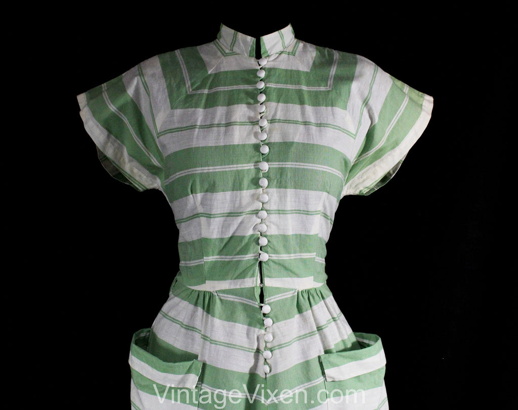 mint green chevron dress Mint and white chevron design for a summer dress. Cute clothes on this site!
