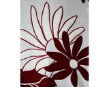 Size 8 Daisy Print 60s Dress - Mod 1960s Floral Cotton Sheath - Burgundy & White Sleeveless Summer Preppie Shirtdress - NWT NOS Deadstock