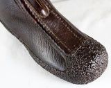 Size 7 Waterproof Boot with Faux Fur Cuffs - Dark Brown 60s Boots - Zip Front Water Proof Rubber - Fleece Lined - 1960s 70s Deadstock