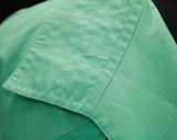Size 14 Guy Laroche Jacket - 1990s Sea Green Cotton Blazer with Tie Belt - Large 90s Safari Chic Tailored Top - Waist 33.5 - 49463
