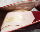 1940s Red Alligator Shoes High Heel Pump Reptile Peep Toe Size 7 Narrow