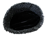 1940s Black Hat in Faux Curly Lamb Fur - 30s 40s WWII Era Millinery with Military Look - 1930s Swing Style Velvet Toy Soldier - Fall Winter