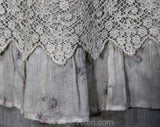 Antique 1900s Dress - XS Winsome Wearable Edwardian Afternoon Gown - Size 0 Feminine Rose Print Cotton & Dainty Net - Lace Trim - Waist 23