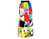 Size 10 Hippie Wrap Skirt - Colorful Floral Patchwork 60s 70s Maxi - Barkcloth Hawaiian Polynesian Summer Fabrics - Medium - Waist 29 to 30