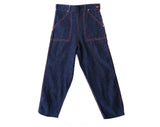 Size 000 1950s Denim Capri Pants - XXXS Authentic 50s Classic Pedal Pushers - Dark Blue Indigo Cotton - Pin Up Girl NWT Deadstock - Waist 24