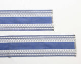 Artisan Place Mats Set of 8 And 2 Matching Table Runners - Mexican Restaurant Style Set - Ethnic Denim Blue & White Rustic Cotton Fringe