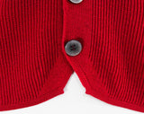 Men's Small Sweater Vest - 1960s Sleeveless Mens Crimson Red Knit - Terrific 50s 60s Mod Italian Wool Knit - Bergdorf Goodman - Chest 37