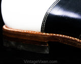 1950s Child's Navy & White Saddle Shoes - Size 2.5 Girls Swing Era Two Tone Oxfords - 50s Dark Blue Bobby Soxer - NOS Deadstock - Size 2 1/2