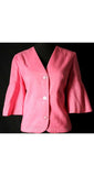 Size 4 Polka Dot 60s Pink Suit with Rhumba Sleeves - Small Summer 1960s Jacket Shell & Skirt - Hollywood Label NOS Deadstock - Waist 25