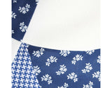 Medium Size Hippie Skirt - Prairie 1970s Navy Print Quilter's Skirt - Size 10 to 12 - Blue and White Cotton - Unworn - Midge Grant - 32672-1