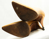 Size 6 Yellow Heels - 6AA Narrow Golden Leather Stiletto Shoes - 1950s High Quality Hand Lasted by Andrew Geller - Fall Autumn Goldenrod