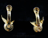 So 60s Daisy Pin & Earrings - 1960s Chic - Secretary Style - Five Petals Gold Color Metal - Faux Pearls - Mint Condition - Deadstock - 42462