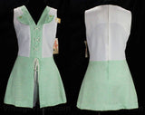Size 10 Mini Dress - Mod Lime 1960s Scooter Dress & Matching Hot Pants - Two Piece 60s Set by *That Girl* - Bust 39 Medium - NWT Deadstock