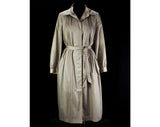 XL Lightweight Coat - 1970s Neutral Striped Cotton Duster - Plus Size Modernist 70s Spring Coat - Size 20 to 22 - Beige - Tan - Mint Green