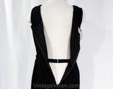 Size 12 1950s Bombshell Dress - Black Marilyn Wiggle Sheath - Sexy Italian Fitted - 50s Ruching & Swag - Luisa Spagnoli Italy - Bust 44