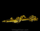 Medieval Style Sword Pin - Dramatic 1950s 60s Spear Shaped Brooch - Middle Ages Inspired Weaponry - 50s Novelty Theme Jewelry - Gold Hue