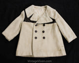 Size 2T 1960s Coat - Motown Toddler Overcoat - 60s Mod Double Breasted Faux Fur Jacket - Boys or Girls - Hipster Beige & Brown - Chest 24