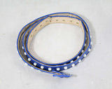 New Wave Electric Blue Studded Belt - Size 10 to 12 - Retro Disco 70s 80s Punk Skinny Belt - Waist 29 to 30 - NWT 1980s Deadstock - 48987