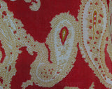 Size 6 Paisley Dress - Rouge Red Cotton Gauze Tailored 60s Dress - Sleeveless 1960s Summer Chic - Paprika Khaki White - Waist 26 - 46635