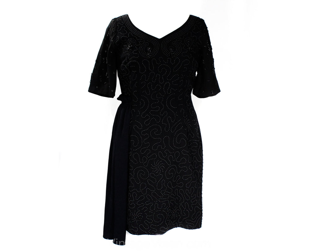 Large 1950s Black Cocktail Dress