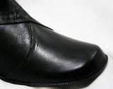 Size 10 Black Boots - Authentic Early 1960s Deadstock - Waterproof Vinyl - Fleece Lined - 60s - Faux Buckle - Rain Dears - Winter - 43246-2