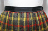 XXS 1950s Wool Plaid Skirt - Gray & Red Teenager Bobby Soxer Style - 50s Fall Winter Cute Dressy Casual - Ladies Size 00 Waist 22" - 38549