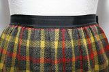 XXS 1950s Wool Plaid Skirt - Gray & Red Teenager Bobby Soxer Style - 50s Fall Winter Cute Dressy Casual - Ladies Size 00 Waist 22" - 38549