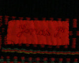 Handwoven Wool Rug - 1960s Area Carpet - 60s Wall Hanging - Expertly Hand Woven - 3 x 5 - Burnt Orange Black & Sage Green - Artisan Jonas P
