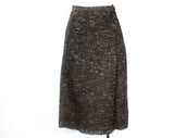 Size 6 1940s Suit - Brindled Brown 30s 40s Fleck Wool Jacket & Skirt Set - Sharp Tailoring - Long Peplum - Early Cloth Zipper - Waist 26