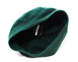 1950s Girl Scouts Child's Hat - Beret Tam Style Flat Cap with GS Logo and Ribbon Cockage - Dark Hunter Green Pink & White - 40s 50s Kangol