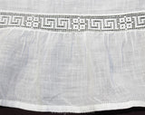 Antique Baby Chemise - Fine Cotton White Toddler's Slip with Greek Key Lace - Size 2T 18-24 Months - Girls Summer 1910s 1920s Under Dress