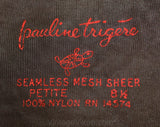 3 Pairs Seamless Stockings by Pauline Trigere - 1950s Dark Brown Hosiery - Size 8 1/2 Petite - 50s 60s Three Fine Mesh Sheer Sets - NIB